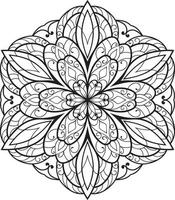 mandala de flores circulares em branco vetor grátis