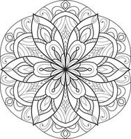 mandala de flores circulares em branco vetor grátis