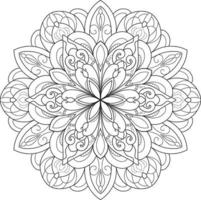 mandala de flores circulares em branco vetor grátis