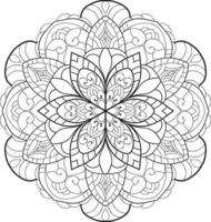 mandala de flores circulares em branco vetor grátis