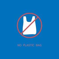 diga não use o ícone de banner de saco plástico vetor