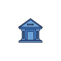 vetor de ícone de contorno de banco moderno criativo