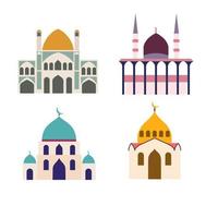 conjunto de ilustração plana de mesquita vetor