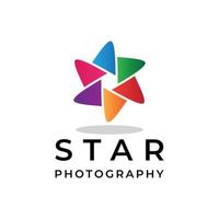 design de logotipo de fotografia de estrela vetor