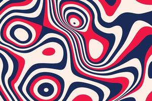 design de textura de manchas abstratas vermelhas e azuis escuras. arte moderna de ilusão de ótica. fundo de manchas listradas fluidas para pôster, folheto, impressão de tecido e apresentação vetor
