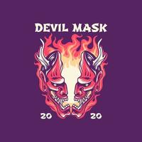 ilustração de máscara de diabo vetor