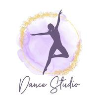 design de logotipo de estúdio de dança vetor