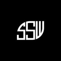 pt. ssw carta design.ssw carta design de logotipo em fundo preto. conceito de logotipo de letra de iniciais criativas ssw. ssw carta design.ssw carta design de logotipo em fundo preto. s vetor