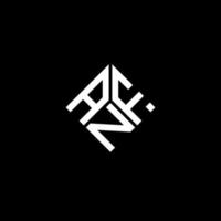 design de logotipo de carta anf em fundo preto. anf conceito de logotipo de carta de iniciais criativas. design de letra anf. vetor