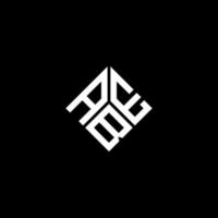 design de logotipo de carta abe em fundo preto. conceito de logotipo de letra de iniciais criativas abe. design de letra abe. vetor