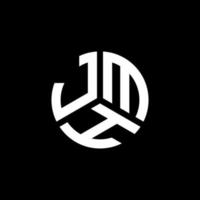 design de logotipo de carta jmh em fundo preto. conceito de logotipo de carta de iniciais criativas jmh. design de letra jmh. vetor