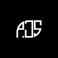 pjs carta logotipo design em preto background.pjs iniciais criativas carta logo concept.pjs vector design de carta.
