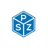 design de logotipo de carta psz em fundo preto. conceito de logotipo de letra de iniciais criativas psz. design de letra psz. vetor