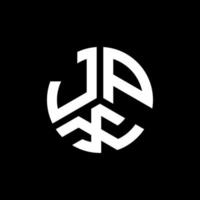 design de logotipo de carta jpx em fundo preto. conceito de logotipo de letra de iniciais criativas jpx. design de letra jpx. vetor