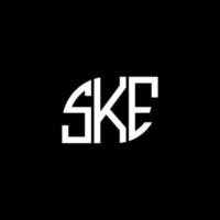 design de logotipo de carta ske em fundo preto. conceito de logotipo de letra de iniciais criativas ske. design de letra ske. vetor