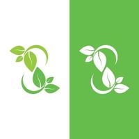 logotipos da ecologia de folhas verdes vetor