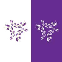 vetor de logotipo de flor de lavanda fresca