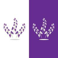 vetor de logotipo de flor de lavanda fresca