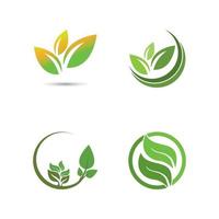 logotipos da ecologia de folhas verdes vetor