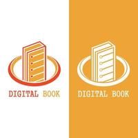 vetor de tecnologia de ícone de logotipo de livro digital