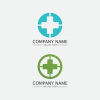 logotipo do hospital e ícones de cuidados de saúde ícones modelo de aplicativos vetor