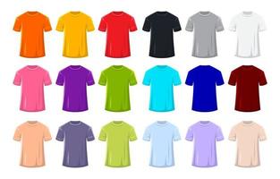 maquete de cores alternativas de camiseta plana vetor