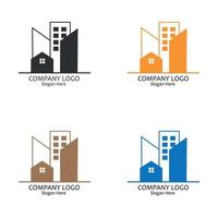 conjunto de logotipos de construção em cores diferentes vetor