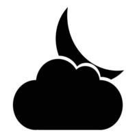 ilustração de ícone de nuvem, tempo nublado, nuvem noturna. logotipo vetorial adequado para sites, aplicativos vetor