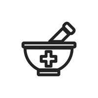 ilustração de ícone de mistura de remédio, tigela de remédio. desenhos vetoriais adequados para sites, aplicativos e muito mais. vetor