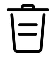 ilustração de ícone de lata de lixo. design vetorial é muito adequado para logotipos, sites, aplicativos, banners. vetor