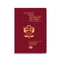 passaporte do peru. modelo de identificação do cidadão. vetor