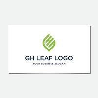 modelo de design de logotipo de folha gh. vetor