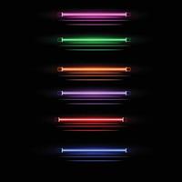 luzes de neon com uma variedade de cores brilhantes vetor