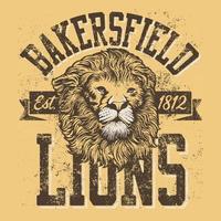 Bakersfield Lions t shirt design.can ser usado para impressão de camiseta, impressão de caneca, travesseiros, design de impressão de moda, desgaste infantil, chá de bebê, saudação e cartão postal. design de camiseta vetor