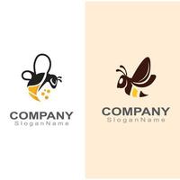 inspiração criativa simples de logotipo de abelha para design de vetor de modelo de negócios