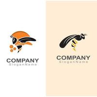 inspiração criativa simples de logotipo de abelha para design de vetor de modelo de negócios