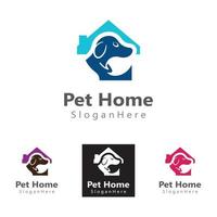 design de ilustração de ícone criativo de vetor de logotipo de animal de estimação em casa