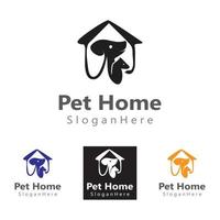 design de ilustração de ícone criativo de vetor de logotipo de animal de estimação em casa