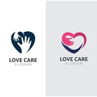 modelo de inspiração de design de logotipo de amor e cuidado criativo