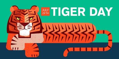 dia internacional do tigre. ilustração vetorial. vetor