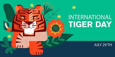 dia internacional do tigre. ilustração vetorial. vetor