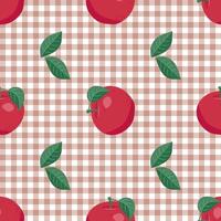 fundo de maçã. ilustração vetorial. padrão perfeito com maçãs vermelhas e folhas vetor
