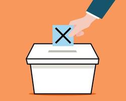 boletim de voto para votação eleitoral com caixa de votação vetor