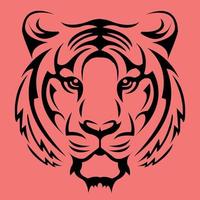 design de arte vetorial de rosto de tigre para camiseta