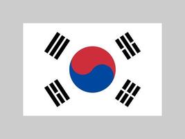 bandeira da coreia do sul, cores oficiais e proporção. ilustração vetorial. vetor