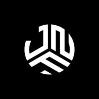 design de logotipo de carta jnf em fundo preto. conceito de logotipo de carta de iniciais criativas jnf. design de letra jnf. vetor