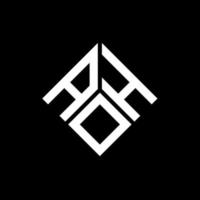 design de logotipo de carta aoh em fundo preto. aoh conceito de logotipo de letra de iniciais criativas. aoh design de letras. vetor