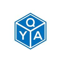 design de logotipo de carta qya em fundo preto. conceito de logotipo de letra de iniciais criativas qya. design de letra qya. vetor