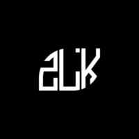 design de logotipo de letra zlk em fundo preto. conceito de logotipo de letra de iniciais criativas zlk. design de letra zlk. vetor