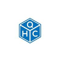 design de logotipo de carta qhc em fundo preto. conceito de logotipo de letra de iniciais criativas qhc. design de letra qhc. vetor